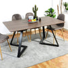 150cm Wooden Dining Table and 4 Velvet Chairs Set Padded Seat Home Kitchen Grey