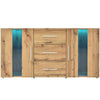 LED Sideboard 2 Doors 3 Drawers Wooden Buffet Storage Cabinet Cupboard TV Unit