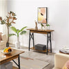 Industrial Console Table with Shelf, Slim Hallway Table for Living Room Entryway