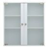 Bathroom Wall Cabinet Double Frosted Glass Door Storage Shelf Organiser Cupboard