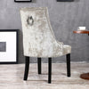 2pcs Knocker Dining Chairs Crushed Velvet Padded Ring Back Studded Dinner Seat