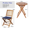 3 PCS Outdoor Folding Bistro Set Home Garden Chair and Table Set W/ Cushions
