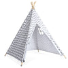 Kids Teepee Tent With Floor Mat Cotton Canvas Indian Indoor Outdoor Play House