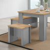 Lisbon Grey Dining Table 150 cm 2 Benches 2 Stools Kitchen Dining Table Set