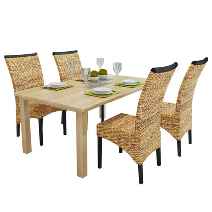 Dining Chairs 4 pcs Abaca Brown R8G7