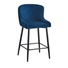 Set of 2 Bar Stools Velvet Modern Bar Chairs Metal Legs Home Kitchen Dining Room