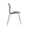 Dining Chairs Set of 2 Velvet Grey Padded Seat Chrome Legs Kitchen Home Office
