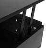 Modern Black Coffee Table Lift Up Top Drawer Desk with Storage Shelf Living Room