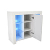 HIgh Gloss Cabinet Cupboard Sideboard Tall Display Unit White Matt RGB LED Light