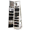 3-in-1 Jewelry Cabinet 360° Swivel Mirrored Jewelry Armoire W/ Display Shelves