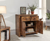 COMPACT SIDEBOARD MANGO CABINET CUPBOARD SHELVING STORAGE UNIT