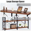 3-Tier Console Table Rustic Wooden Sofa Side Table Hall Desk W/ Storage Shelves