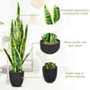 Realist Artificial Snake Plant Fake Sansevieria W/ Pot Faux Agave Plant 93CM