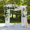 3PCS Artificial Wedding Arch Rose Flower Row Top Table Centrepiece Vase Set
