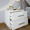 White Bedside Cabinet Table Push to Open High Gloss LED Nightstand 2 Drawers