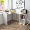 L Shaped Corner Desk Computer Workstation Gaming Study Office Living Room White