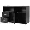 Sideboard Modern Storage Cabinet Cupboard Buffet TV Stand Unit 2 Drawers Black