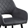 Set of 2 Velvet Dining Chair with Diamond Seat & Metal Legs Dining Room Grey New