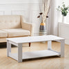 White Finish 80/100/120cm Coffee Table MDF Wood Effect Legs LivingRoom Furniture