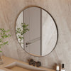 32 Inch XXL Round Wall Mirror Rustic Accent Decor Table Mirror Mounted Washroom