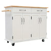 White Kitchen Island Breakfast Bar Block Cabinet Storage Trolley Cart Table Home