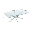 Rectangle Glass Coffee Table with Chrome Cross Legs Modern Living Room Furniture