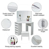 Dressing Table White Corner Desk Makeup Vanity Table Drawers Stool Dresser Room