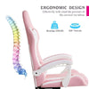 White Pink Executive Racing Gaming Chair PU Faux Leather Computer Desk Chair
