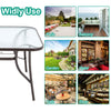 Glass Top Dining Garden Table Bistro Balcony Sun Parasol Large 150cm Tables Hole