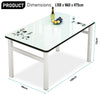 Glass Dining Table and 4 Chairs Set Steel Frame Dining Room Kitchen Furniture