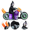 Inflatable Halloween Ghost on Motorcycle Bulit in LED Outdoor Garden Yard Lawn