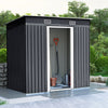 4'x6' Metal Outdoor Garden Tool Storage Shed Window House with Dual Door & Base