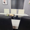 Dining Table Set and 6 4 black white Leather chairs kitchen table set of 4 or 6