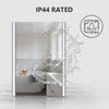White Bathroom Mirror Wall Mounted 3 Colors LED Lights Touch Switch Anti-fog