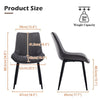 2x Dining Chairs Set Grey Velvet Upholstered Back Dining Room Reception Chair