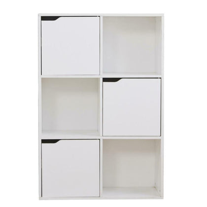 Storage Cube 6 Shelf Bookcase Wooden Display Unit Organiser White Furniture