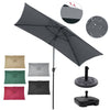 Garden Parasol Umbrella 3M Crank Tilt Sunshade Banana Umbrella With/No Base UK