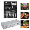 BBQ Tool Set 26 PCS Cooking Utensils Barbecue Tongs Fork Spatula Stainless Steel