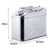 10L LITRE STAINLESS STEEL JERRY CAN CAR STORAGE FUEL PETROL DIESEL CONTAINER