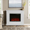 Free Standing Electric Led Fireplace White Surround Fire Log Flame Heater Living