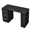 Office Computer Desk PC Table Beech Corner w/ 3 Shelf & Drawers White Black Unit