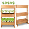 3-Tierd Large Wooden Vertical Raised Garden Bed Elevated Ladder Planter Box Herb