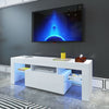 130cm Matt High Gloss TV Stand Cabinet Unit Front Sideboard Shelves LED Lights