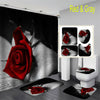 Waterproof Shower Curtain, Bathroom Mats Rugs Carpets Toilet Lid Cover set UK