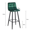 Set of 2 Dining Chairs Bar Stools Velvet Upholstered Metal Legs Barstool Chair
