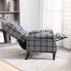ONPNO Tartan Reclining Chairs Wing Back Armchair For Living Room Dark Grey