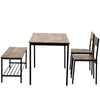 Dining Table and 2 Chairs Set Bench Seat 4 Seater Home Kitchen Room Furniture