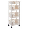 Large Storage Rack 4 Tier Vegetable Basket Food Shelf Kitchen Trolley on Wheel