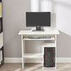 Office Computer Table Wood Desk Keyboard Tray Shelf Corner White Study Home