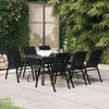 7 Piece Garden Dining Set Black A3Y4